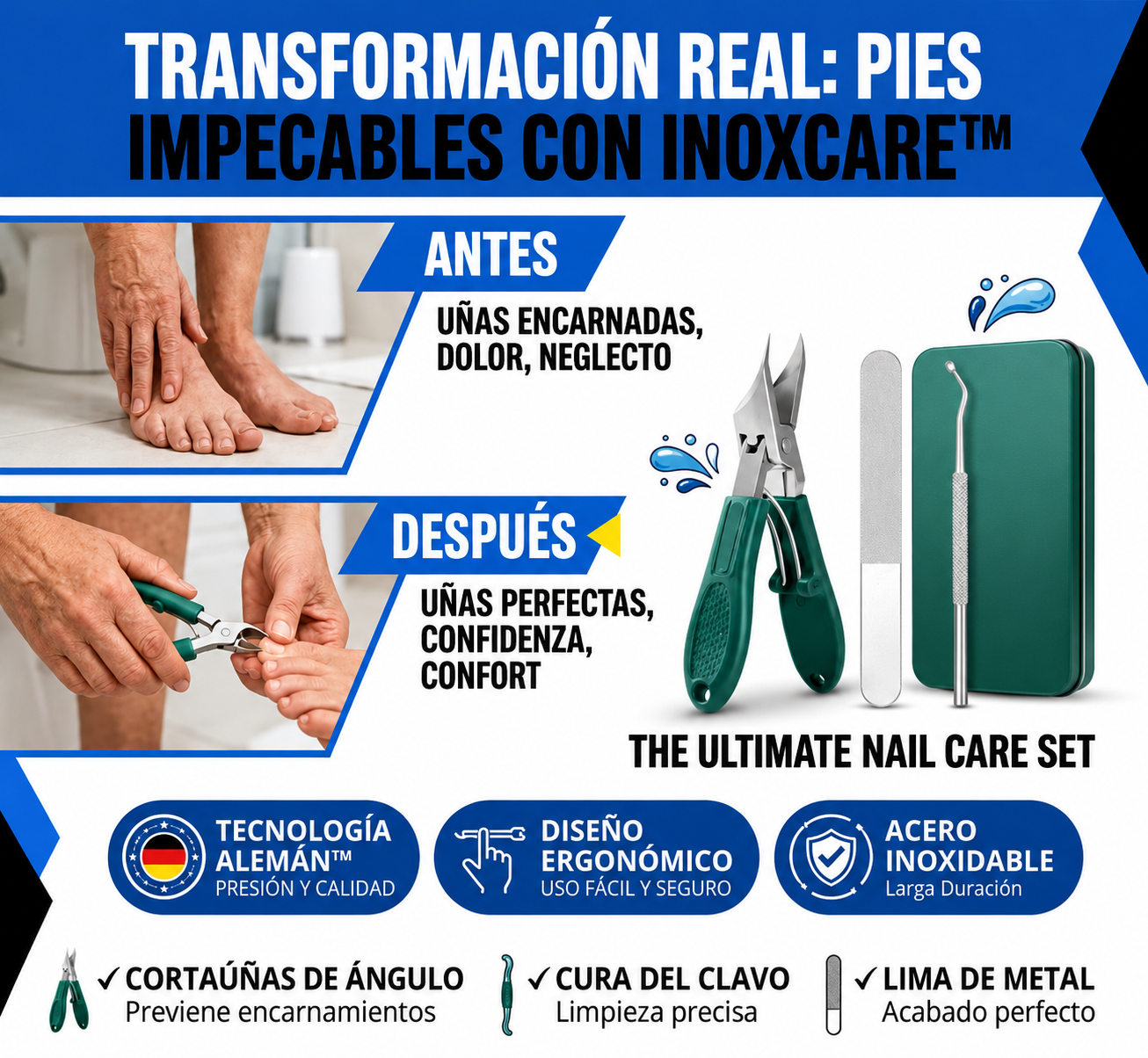 Cortaúñas Biselado | Para uñas gruesas o encarnadas