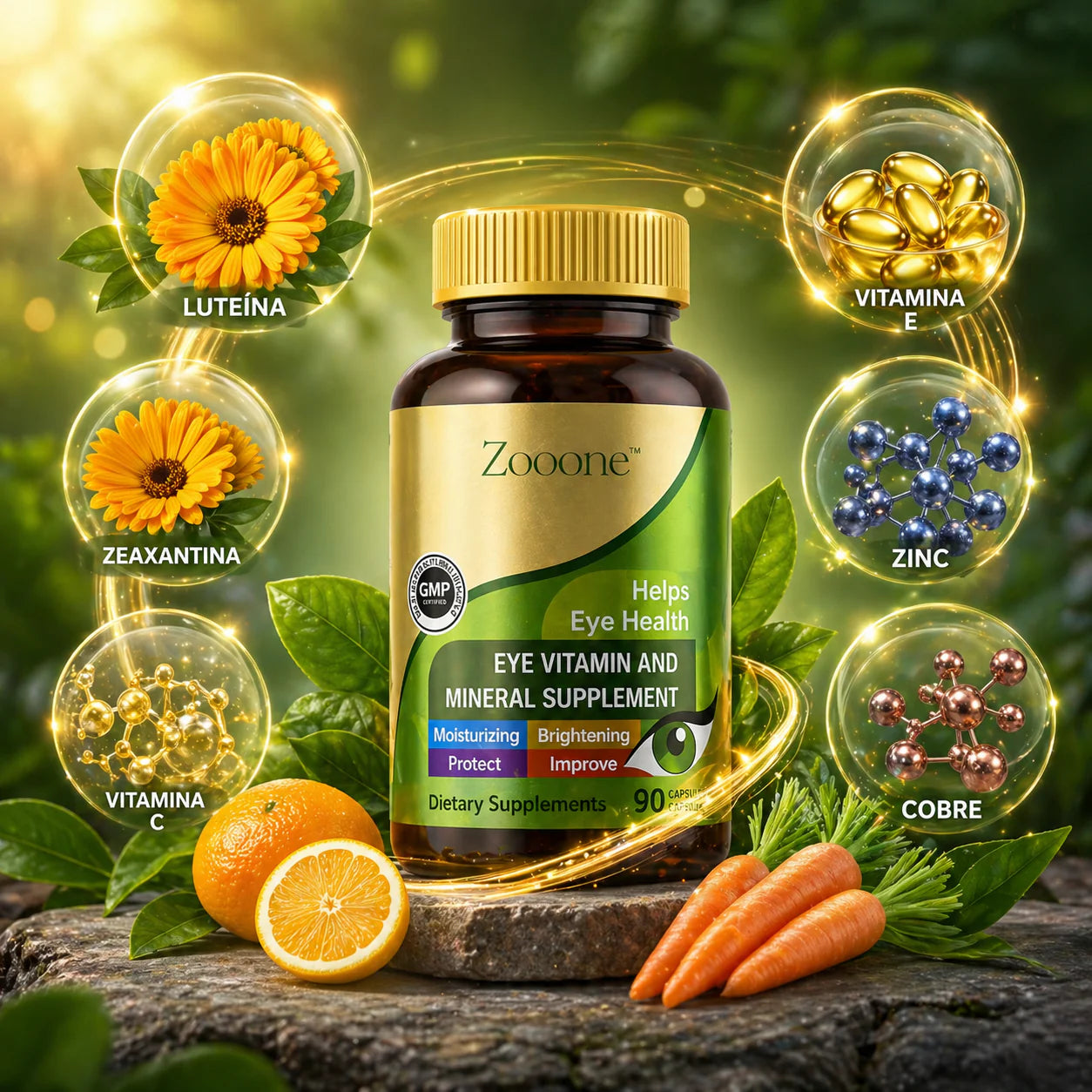 Zooone™ Protección Avanzada para los ojos con Luteína, Zinc y Vitaminas E, no los descuides empieza hoy mismo.